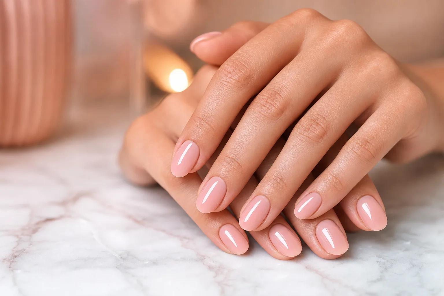 Manicured hands showcasing healthy nails and cuticles