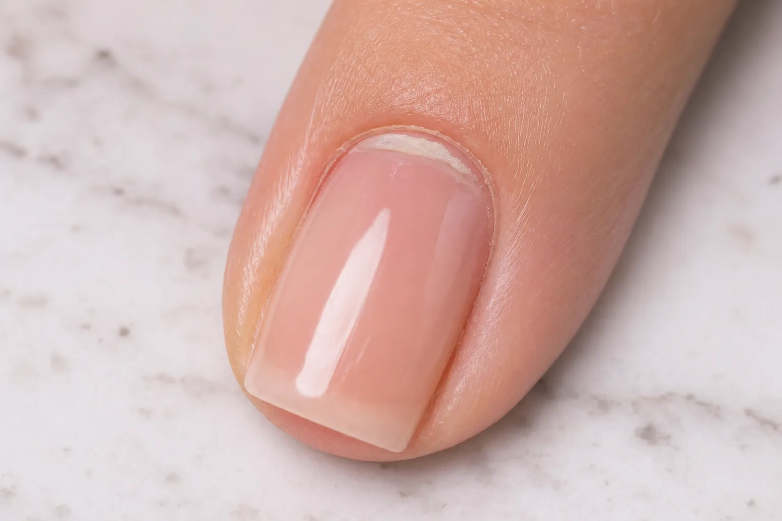 Diagram illustrating common areas of nail lifting or chipping on a manicured hand