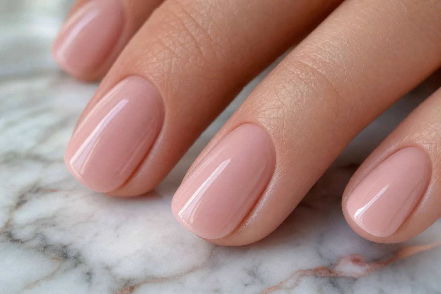 Russian manicure close-up showing clean cuticle work